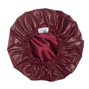 Burgundy Satin-Lined Shower Cap