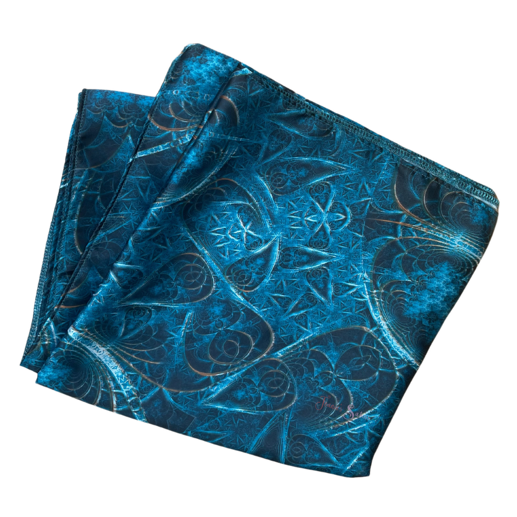 Blue Collide Satin Headwrap