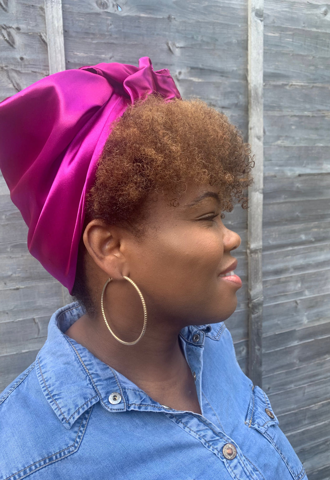 Magenta Satin Headwrap