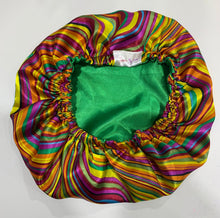 Load image into Gallery viewer, Rainbow Wave Green Bonnet
