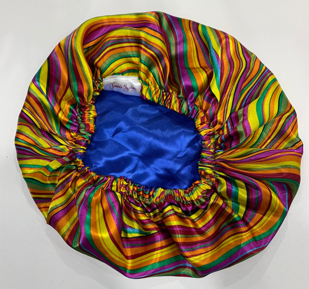 Rainbow Wave Blue Medium Bonnet