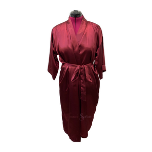 Bordeaux Satin Robe