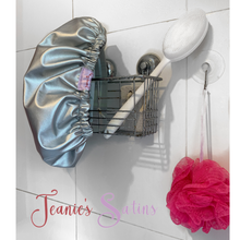 Load image into Gallery viewer, Silver Satin-Lined Shower Cap
