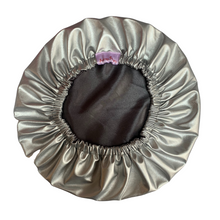 Load image into Gallery viewer, Silver Satin-Lined Shower Cap
