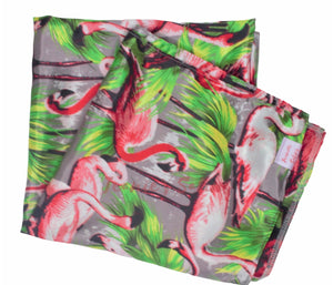 Flamingo Paradise Satin Headwrap